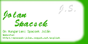 jolan spacsek business card